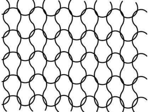 Relative dense round wire knitted mesh opening display